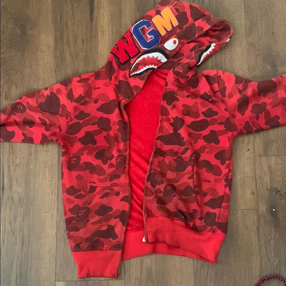 Red Bape Lightweight Shirt Jacket